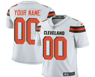 Men's Cleveland Browns Custom Vapor Untouchable White Road NFL Nike Limited Jersey