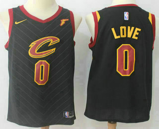 Men's Cleveland Cavaliers #0 Kevin Love Black 2017-2018 Nike Swingman Goodyear Stitched NBA Jersey