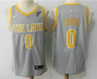 Men's Cleveland Cavaliers #0 Kevin Love Gray The Land 2017-2018 Nike Swingman Stitched NBA Jersey