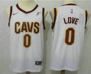 Men's Cleveland Cavaliers #0 Kevin Love White 2017-2018 Nike Swingman Goodyear Stitched NBA Jersey