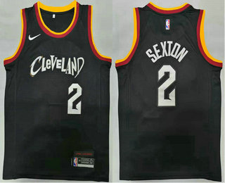 Men's Cleveland Cavaliers #2 Collin Sexton NEW Navy Blue 2021 City Edition NBA Swingman Nike Jersey