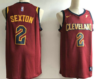 Men's Cleveland Cavaliers #2 Collin Sexton Red 2017-2018 Nike Swingman Goodyear Stitched NBA Jersey