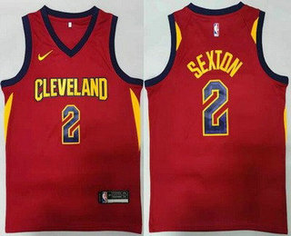 Men's Cleveland Cavaliers #2 Collin Sexton Red 2020 Nike Swingman Stitched NBA Jersey