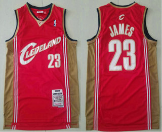 Men's Cleveland Cavaliers #23 LeBron James 2003-04 Red Hardwood Classics Soul Swingman Throwback Jersey