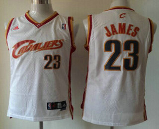 Men's Cleveland Cavaliers #23 LeBron James 2003 White Swingman Jersey