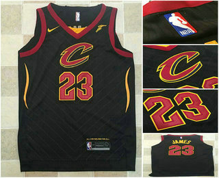 Men's Cleveland Cavaliers #23 LeBron James Black 2017-2018 Nike Swingman Goodyear AU Stitched NBA Jersey