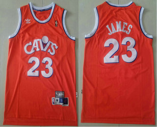 Men's Cleveland Cavaliers #23 LeBron James Orange Hardwood Classics Soul Swingman Throwback Jersey