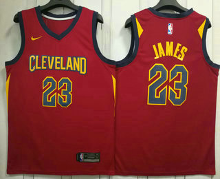 Men's Cleveland Cavaliers #23 LeBron James Red 2017-2018 Nike Swingman Stitched NBA Jersey