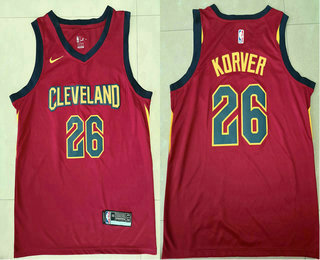 Men's Cleveland Cavaliers #26 Kyle Korver Red 2017-2018 Nike Swingman Stitched NBA Jersey