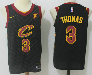 Men's Cleveland Cavaliers #3 Isaiah Thomas Black 2017-2018 Nike Authentic Goodyear Stitched NBA Jersey