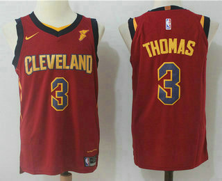 Men's Cleveland Cavaliers #3 Isaiah Thomas Burgundy Red 2017-2018 Nike Authentic Goodyear Stitched NBA Jersey