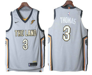 Men's Cleveland Cavaliers #3 Isaiah Thomas Grey 2017-18 Nike City Edition Authentic Jersey