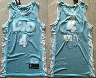 Men's Cleveland Cavaliers #4 Evan Mobley Blue 2024 City Edition Swingman Stitched Jersey