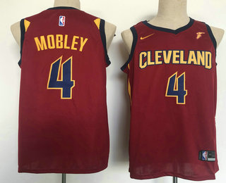 Men's Cleveland Cavaliers #4 Evan Mobley Red 2021 Nike Swingman Stitched Jersey With Sponsor Logo