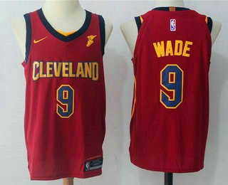 Men's Cleveland Cavaliers #9 Dwyane Wade Red 2017-2018 Nike Swingman Goodyear Stitched NBA Jersey