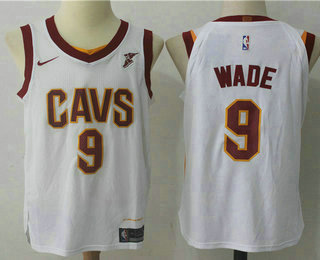 Men's Cleveland Cavaliers #9 Dwyane Wade White 2017-2018 Nike Authentic Goodyear Stitched NBA Jersey