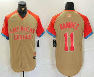 Men's Cleveland Guardians #11 Jose Ramirez Cream 2024 All Star Limited Stitched Jersey