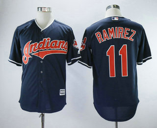 Men's Cleveland Indians #11 Jose Ramirez Navy Blue Alternate Stitched MLB Cool Base Jersey