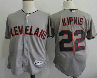 Men's Cleveland Indians #22 Jason Kipnis Gray Road 2016 Flexbase Majestic Baseball Jersey