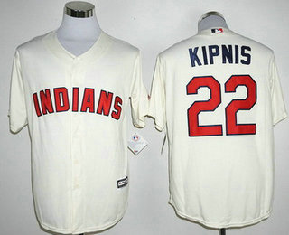 Men's Cleveland Indians #22 Jason Kipnis Name Cream Cool Base Baseball Jersey