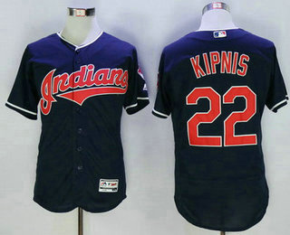 Men's Cleveland Indians #22 Jason Kipnis Navy Blue 2016 Flexbase Majestic Baseball Jersey