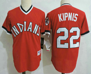 Men's Cleveland Indians #22 Jason Kipnis Red Pullover Cooperstown Collection Stitched MLB Majestic Cool Base Jersey