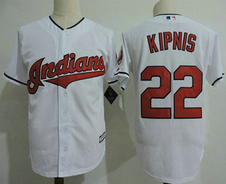 Men's Cleveland Indians #22 Jason Kipnis White Home Stitched MLB Majestic Cool Base Jersey