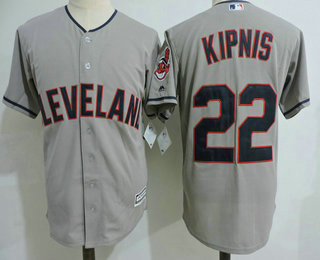 Men's Cleveland Indians #22 Jason Kupnis Gray Road Stitched MLB Majestic Cool Base Jersey