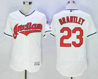 Men's Cleveland Indians #23 Michael Brantley White 2016 Flexbase Majestic Baseball Jersey