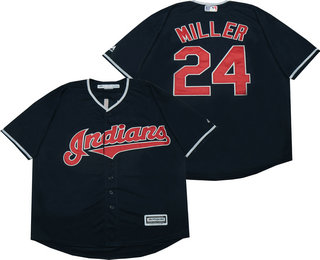 Men's Cleveland Indians #24 Andrew Miller Navy Blue Alternate Stitched MLB Cool Base Jersey