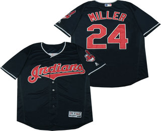 Men's Cleveland Indians #24 Andrew Miller Navy Blue Stitched MLB Flex Base Nike Jersey