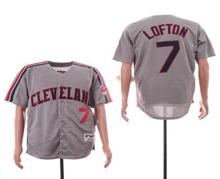 Men's Cleveland Indians #7 Kenny Lofton Gray Turn Back Stitched Baseball Jersey