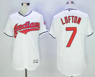 Men's Cleveland Indians #7 Kenny Lofton White Home 2016 Flexbase Majestic Baseball Jersey