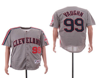 Men's Cleveland Indians #99 Rick Vaughn Gray Turn Back Stitched Baseball Jersey