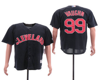 Men's Cleveland Indians #99 Rick Vaughn Navy Blue Stitched MLB Cool Base Jersey