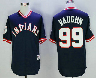 Men's Cleveland Indians #99 Rick Vaughn Retired Navy Blue Pullover Majestic 1976 Turn Back the Clock Jersey