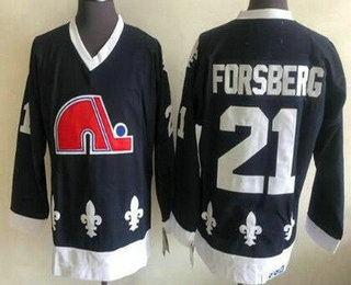 Men's Colorado Avalanche #21 Peter Forsberg Navy Throwback Jersey