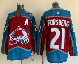 Men's Colorado Avalanche #21 Peter Forsberg Red Adidas Stitched NHL Jersey
