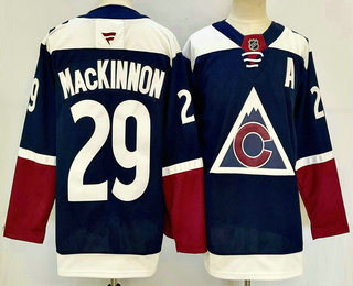 Men's Colorado Avalanche #29 Nathan MacKinnon Navy Blue 2024 Stitched Jersey