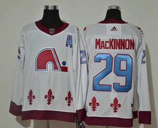 Men's Colorado Avalanche #29 Nathan MacKinnon White Adidas 2020-21 Stitched NHL Jersey