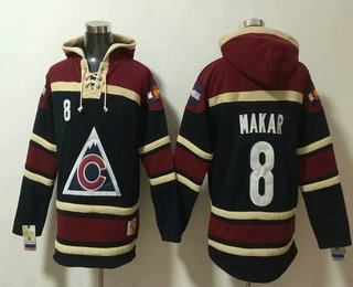 Men's Colorado Avalanche #8 Cale Makar NEW Navy Blue Pocket Stitched NHL Pullover Hoodie