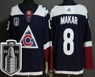 Men's Colorado Avalanche #8 Cale Makar Navy 2022 Stanley Cup Stitched Jersey