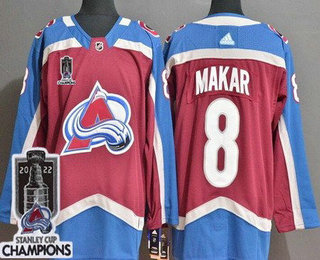 Men's Colorado Avalanche #8 Cale Makar Red 2022 Stanley Cup Champions Stitched Jersey