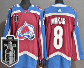 Men's Colorado Avalanche #8 Cale Makar Red 2022 Stanley Cup Stitched Jersey