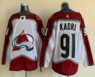 Men's Colorado Avalanche #91 Nazem Kadri White Adidas Stitched NHL Jersey