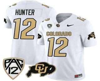 Men's Colorado Buffaloes #12 Travis Hunter White 2023 FUSE Vapor Stitched Jersey