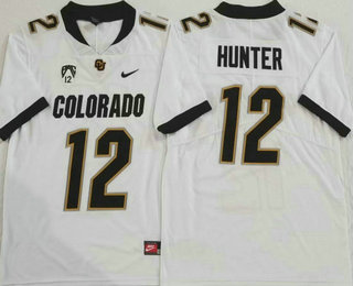 Men's Colorado Buffaloes #12 Travis Hunter White College Limited Football Jersey