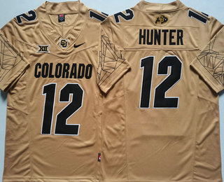 Men's Colorado Buffaloes #12 Travis Hunter Yellow 2024 Limited FUSE College Football Jersey