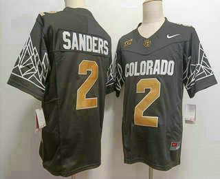 Men's Colorado Buffaloes #2 Shedeur Sanders Black Gold With XII Patch FUSE Vapor Stitched Jersey 11