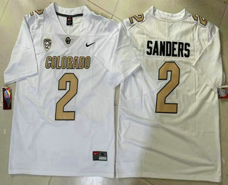 Men's Colorado Buffaloes #2 Shedeur Sanders Limited White College Football Jersey